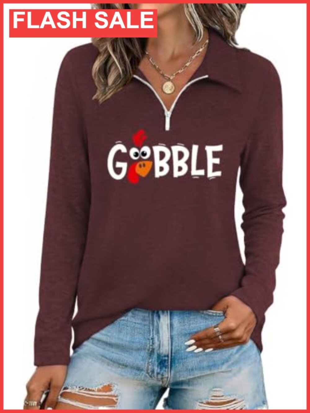 Women's Half Zip Long Sleeve Polo Shirt Leopard Pumpkin Fall Top